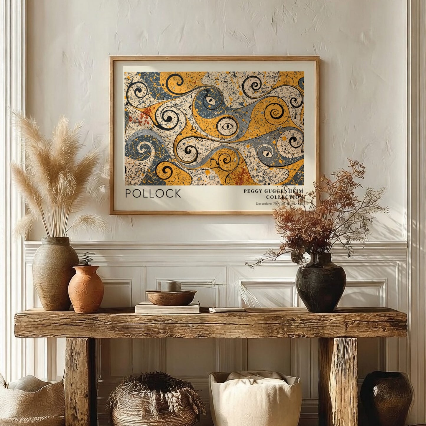 Wall art poster featuring Jackson Pollock Eyes in the Heat with swirling abstract shapes