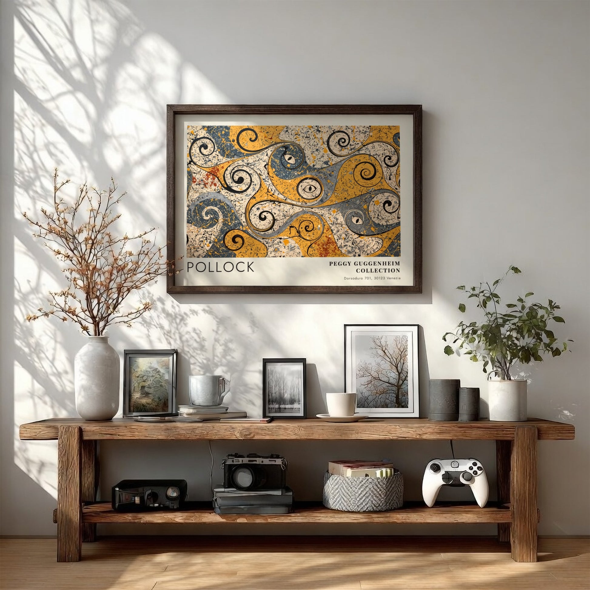 Wall art poster featuring Jackson Pollock Eyes in the Heat with swirling abstract shapes
