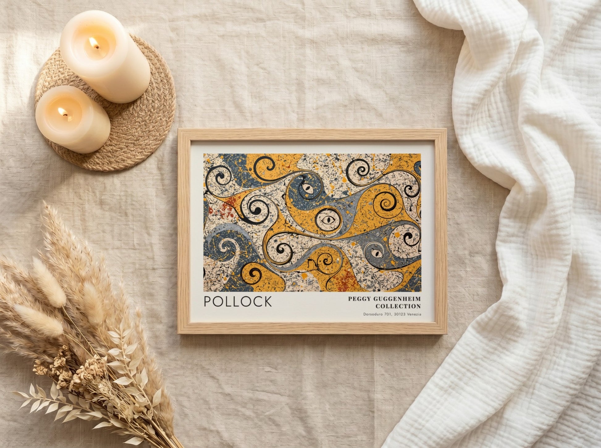 Wall art poster featuring Jackson Pollock Eyes in the Heat with swirling abstract shapes
