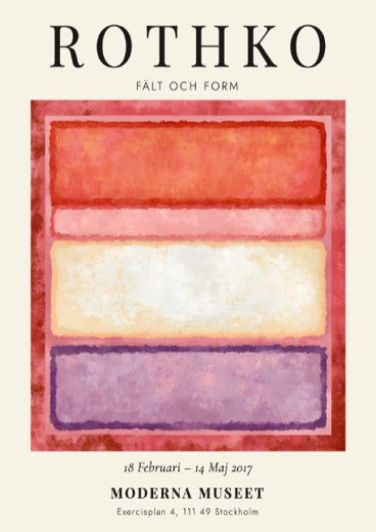 Wall art poster featuring Mark Rothko Fält och Form exhibition with abstract color blocks
