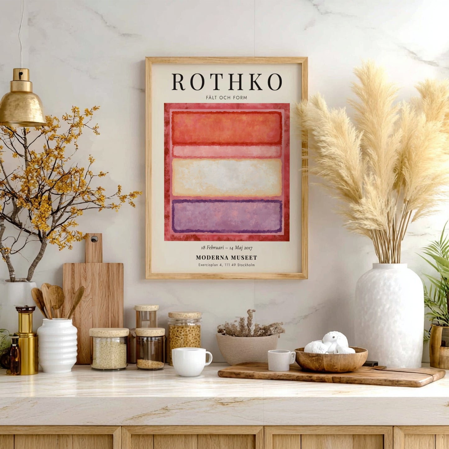 Wall art poster featuring Mark Rothko Fält och Form exhibition with abstract color blocks