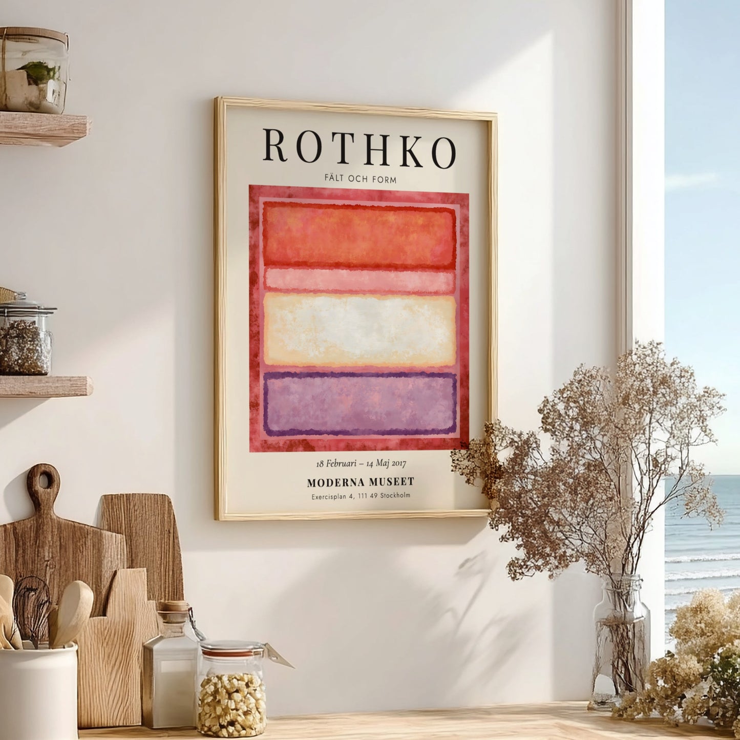 Wall art poster featuring Mark Rothko Fält och Form exhibition with abstract color blocks