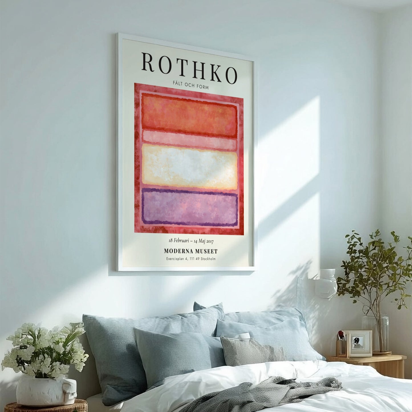Wall art poster featuring Mark Rothko Fält och Form exhibition with abstract color blocks