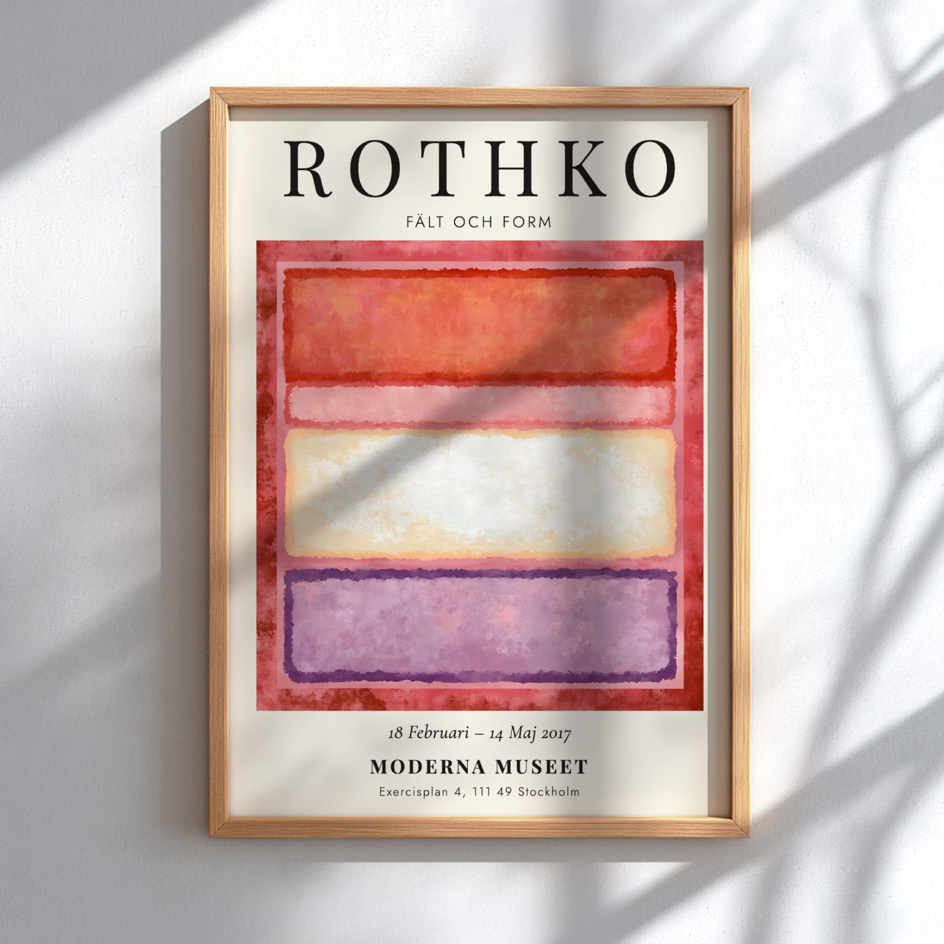 Wall art poster featuring Mark Rothko Fält och Form exhibition with abstract color blocks