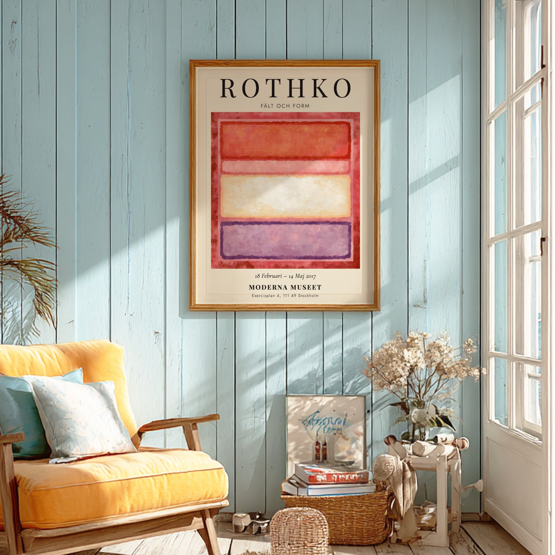 Wall art poster featuring Mark Rothko Fält och Form exhibition with abstract color blocks