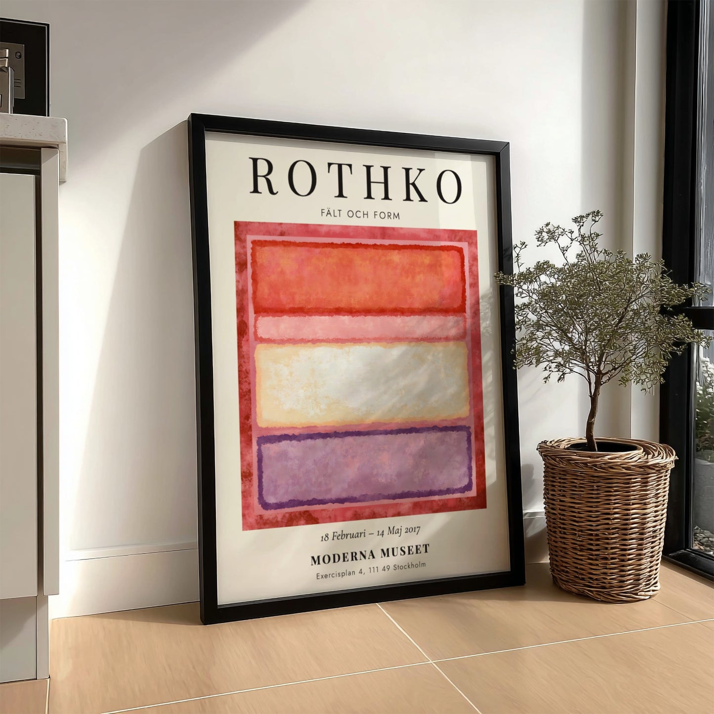 Wall art poster featuring Mark Rothko Fält och Form exhibition with abstract color blocks