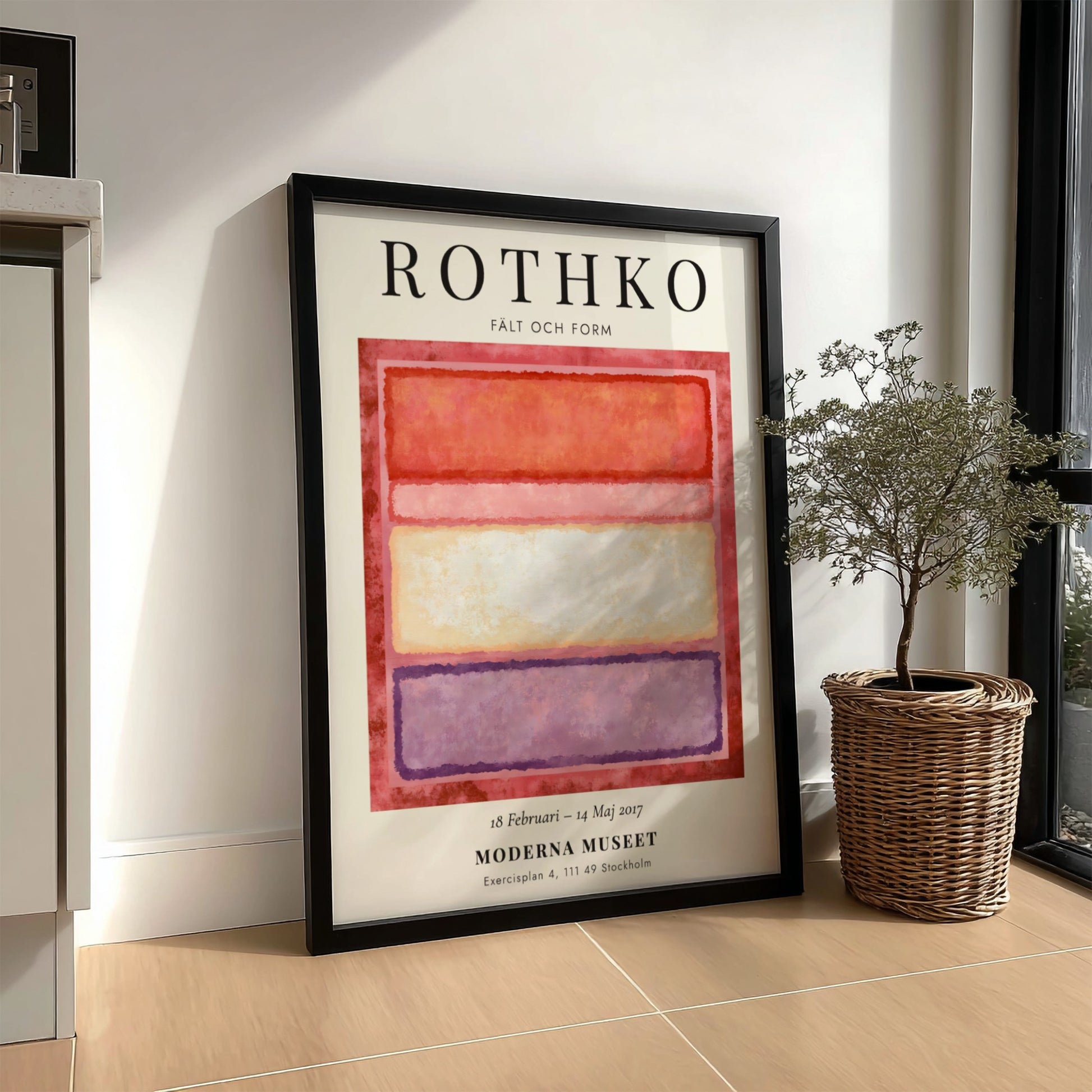 Wall art poster featuring Mark Rothko Fält och Form exhibition with abstract color blocks