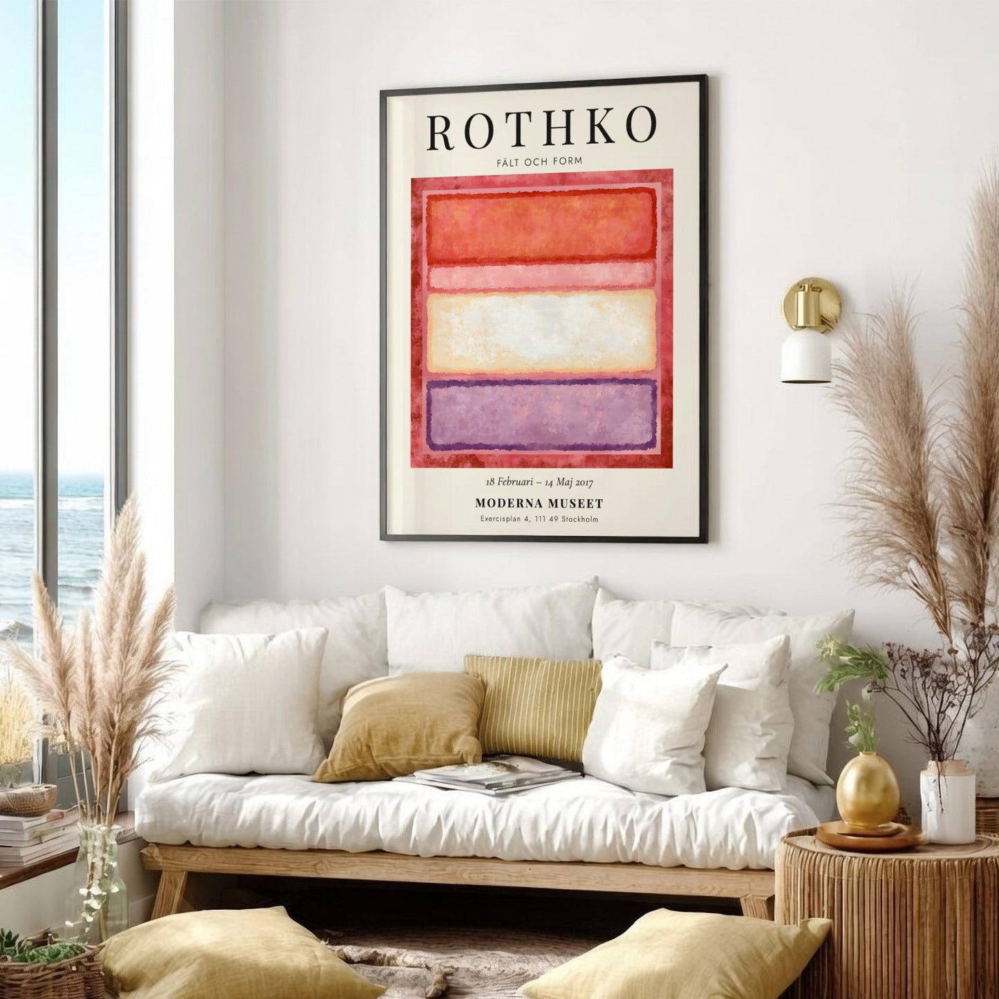 Wall art poster featuring Mark Rothko Fält och Form exhibition with abstract color blocks