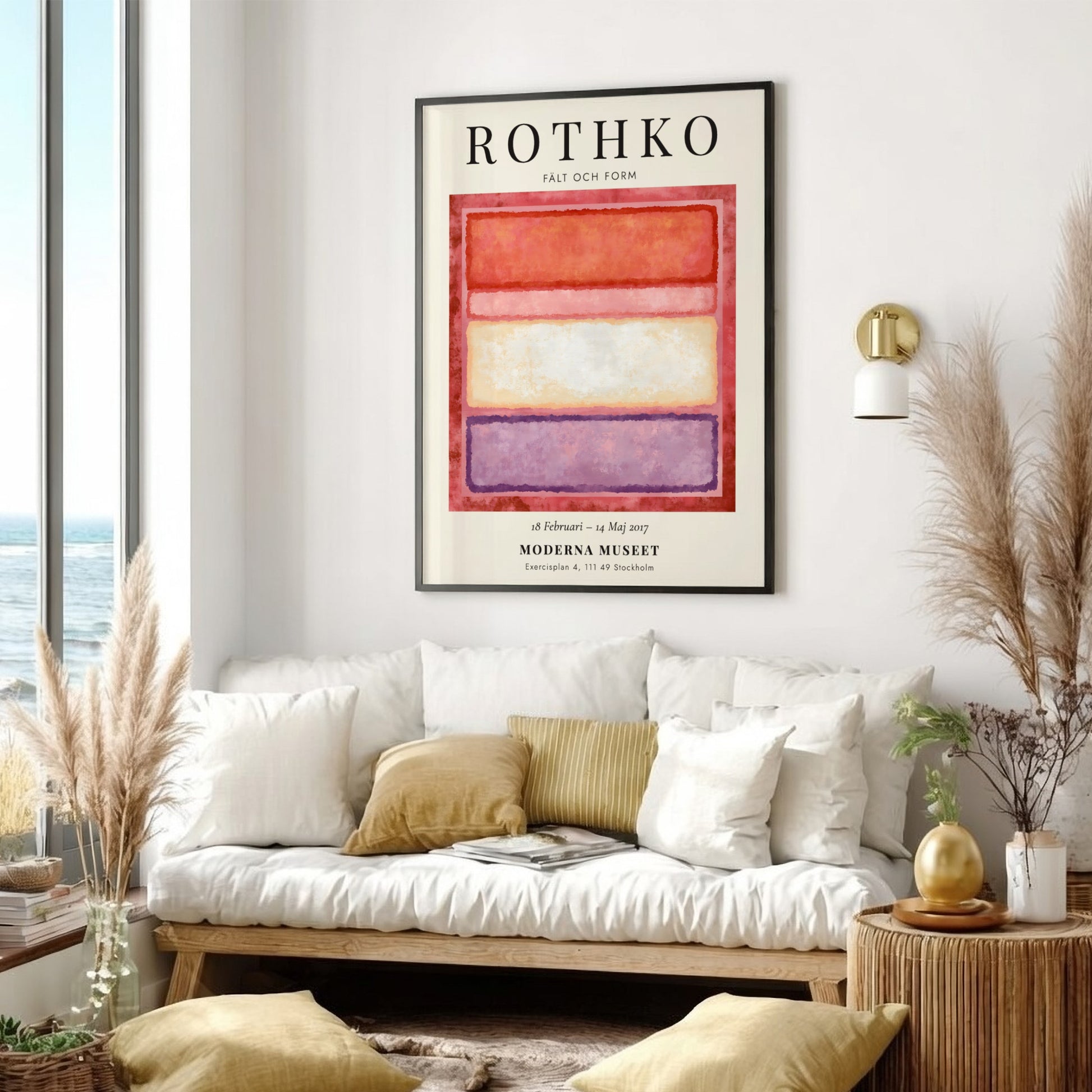 Wall art poster featuring Mark Rothko Fält och Form exhibition with abstract color blocks