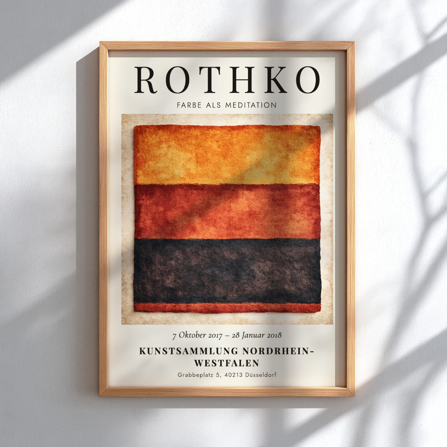 Wall art poster featuring Mark Rothko Farbe als Meditation with warm orange red layers