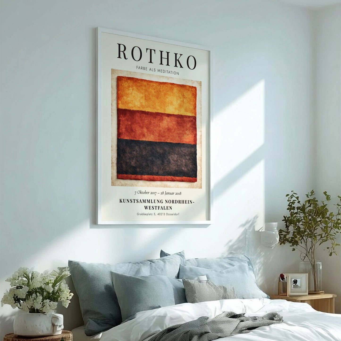 Wall art poster featuring Mark Rothko Farbe als Meditation with warm orange red layers