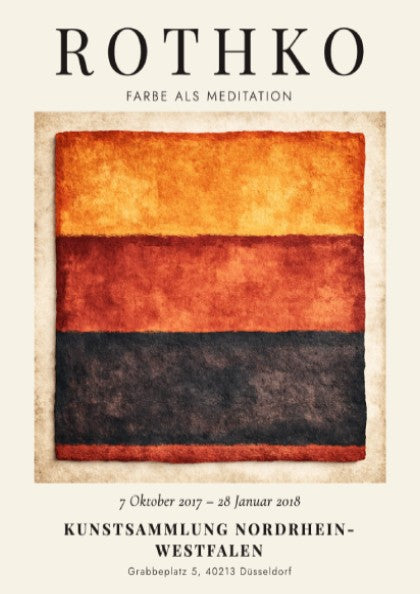 Wall art poster featuring Mark Rothko Farbe als Meditation with warm orange red layers