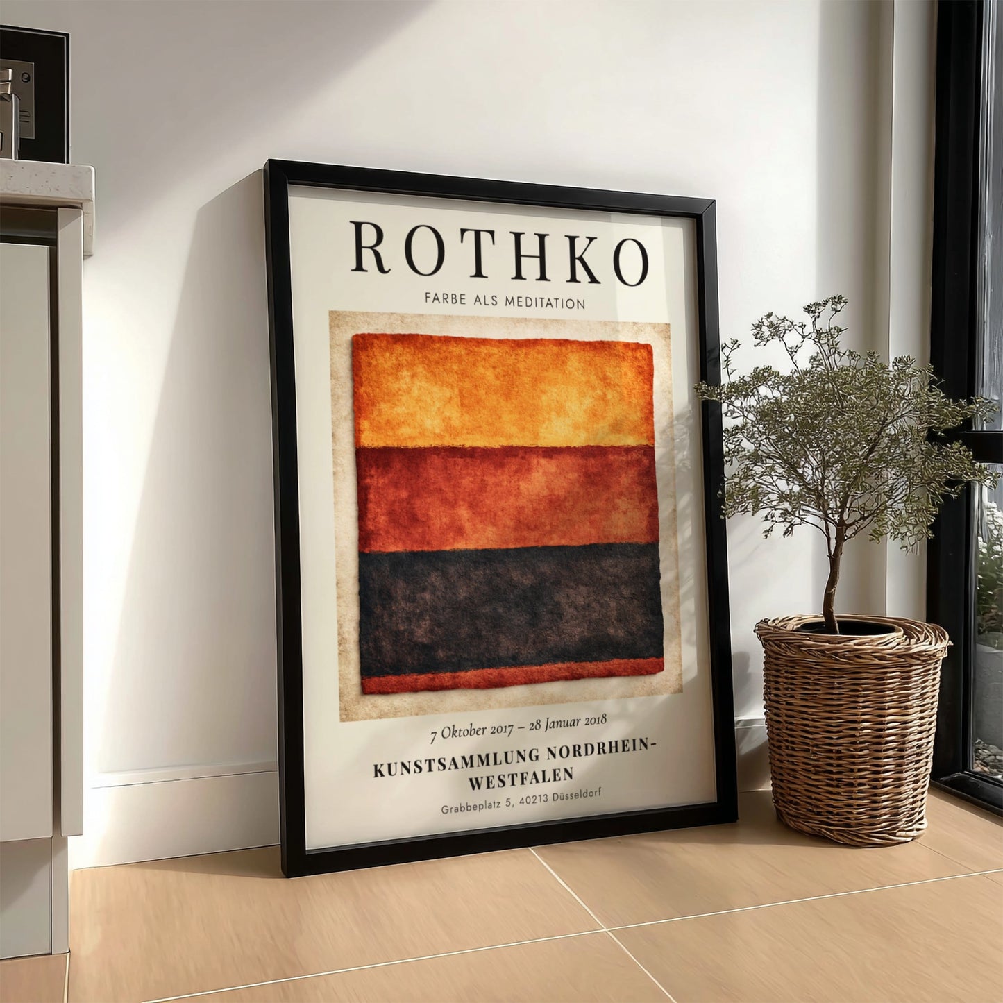 Wall art poster featuring Mark Rothko Farbe als Meditation with warm orange red layers