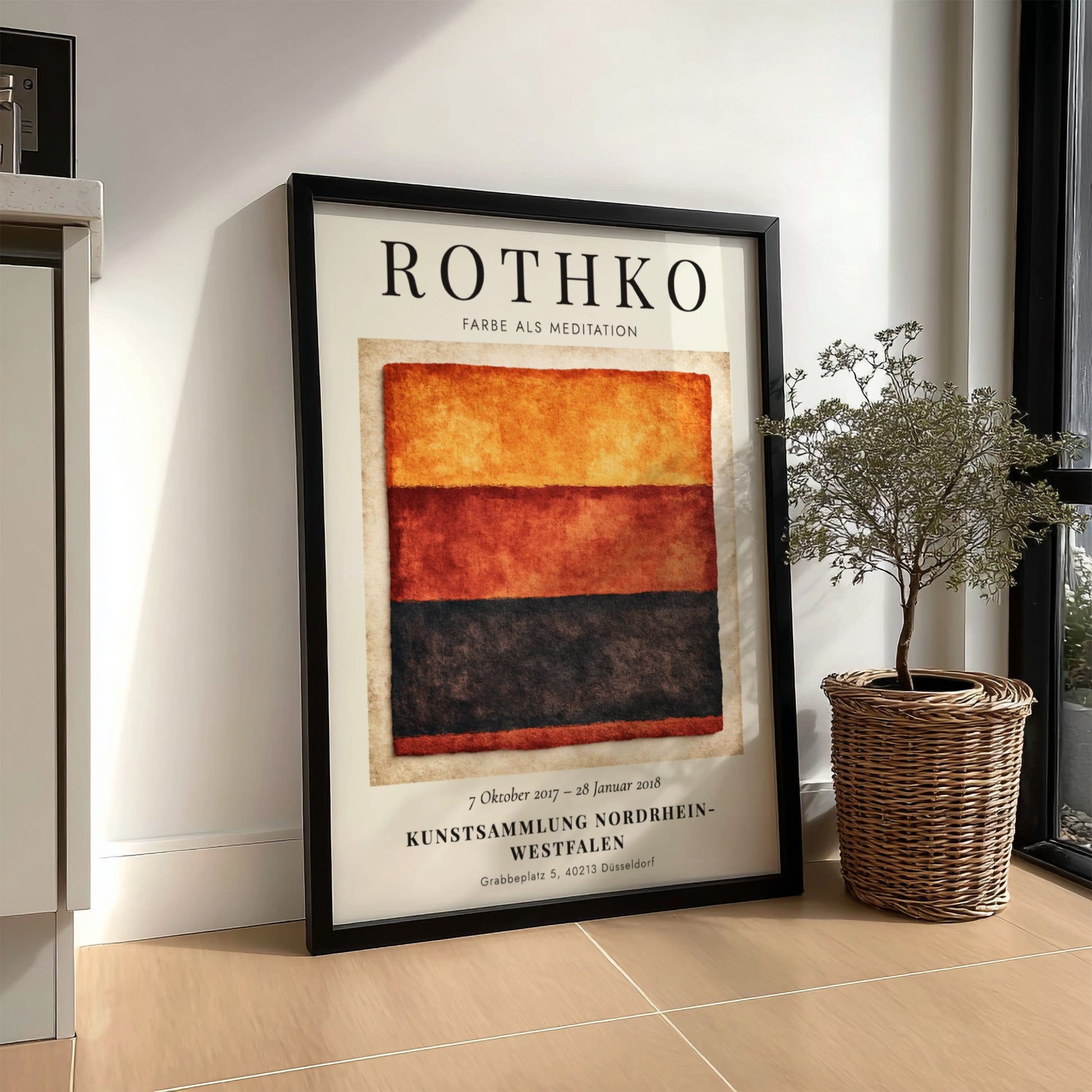 Wall art poster featuring Mark Rothko Farbe als Meditation with warm orange red layers