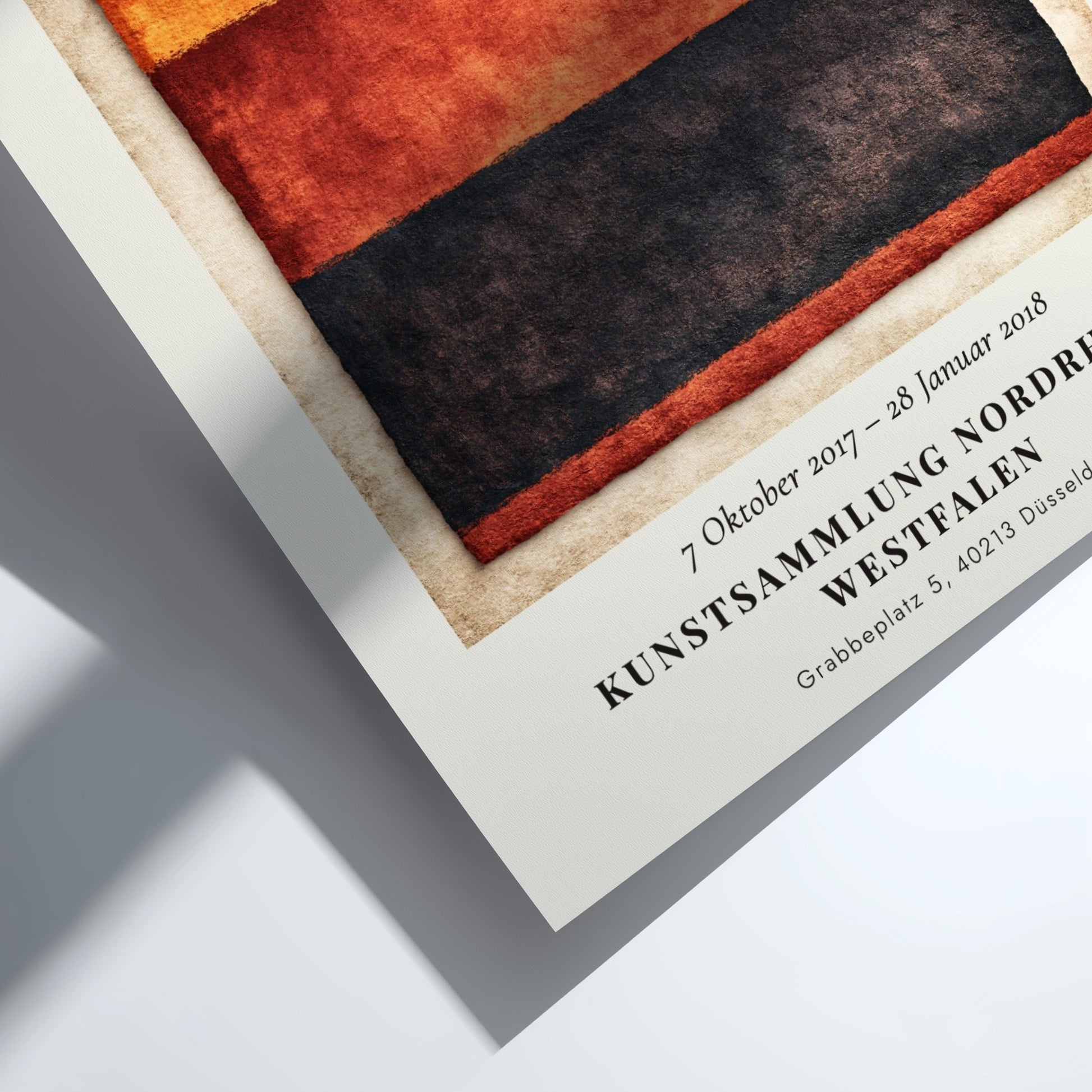 Wall art poster featuring Mark Rothko Farbe als Meditation with warm orange red layers
