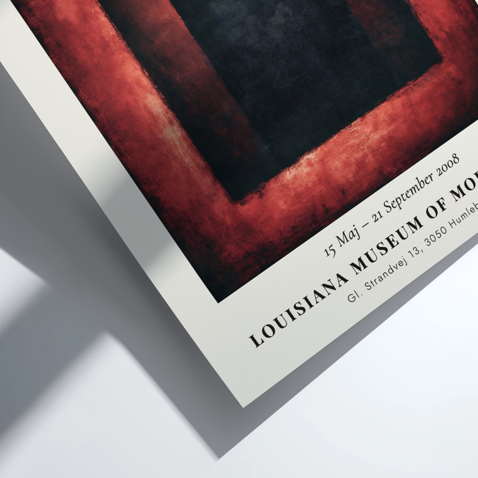 Wall art poster featuring the Mark Rothko Felt og Lys exhibition with abstract squares.