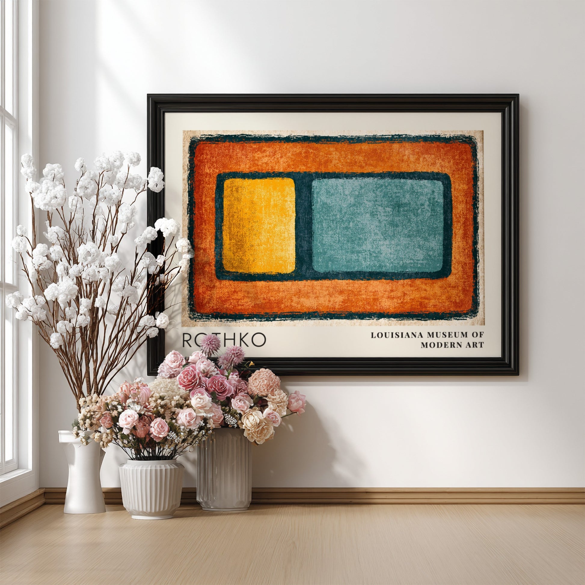 Wall art poster featuring Mark Rothko abstract color blocks from Louisiana Museum of Modern Art