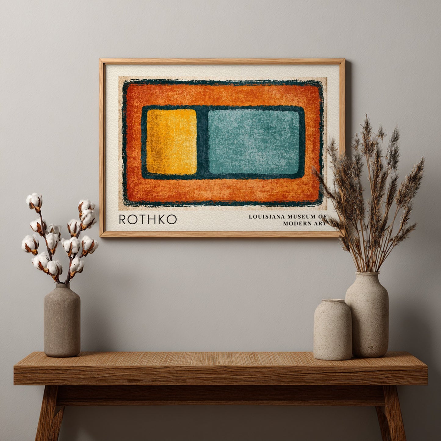 Wall art poster featuring Mark Rothko abstract color blocks from Louisiana Museum of Modern Art