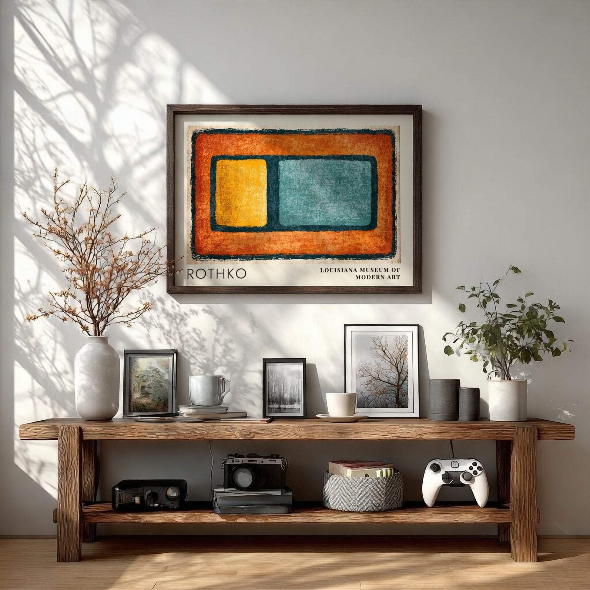 Wall art poster featuring Mark Rothko abstract color blocks from Louisiana Museum of Modern Art
