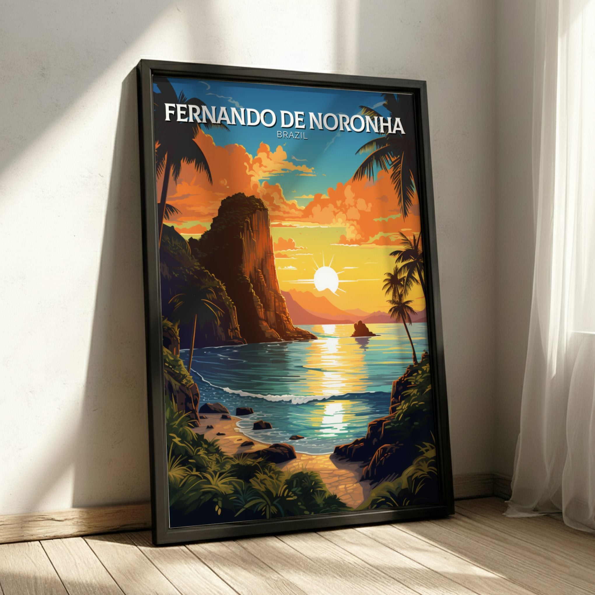 South America FERNANDO DE NORONHA TRAVEL POSTER - RETRO ISLAND ART