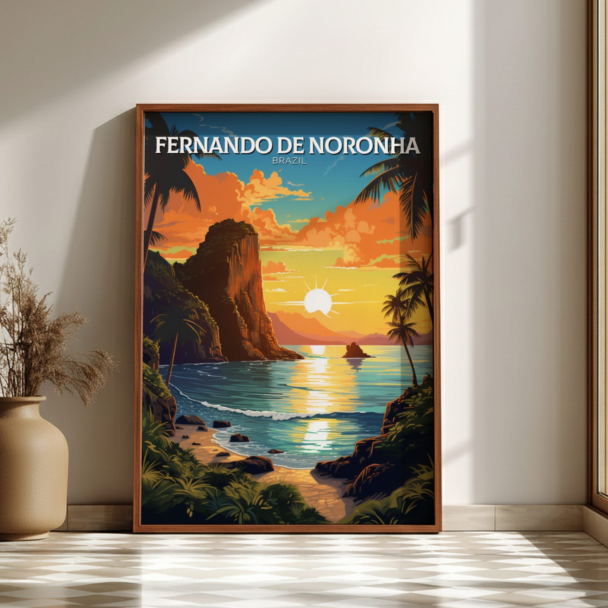 South America FERNANDO DE NORONHA TRAVEL POSTER - RETRO ISLAND ART
