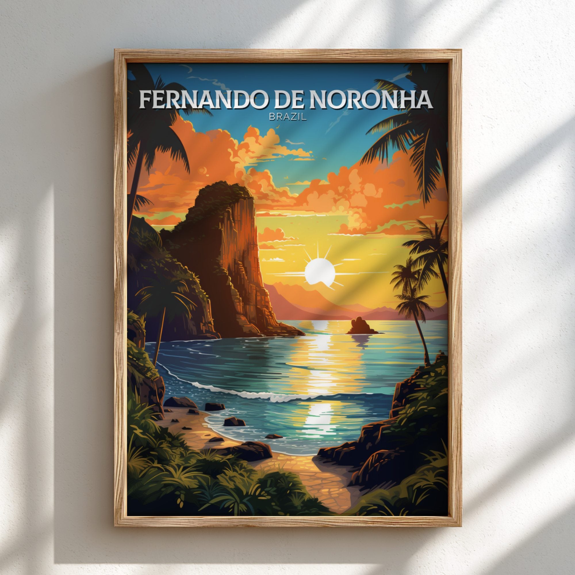 South America FERNANDO DE NORONHA TRAVEL POSTER - RETRO ISLAND ART