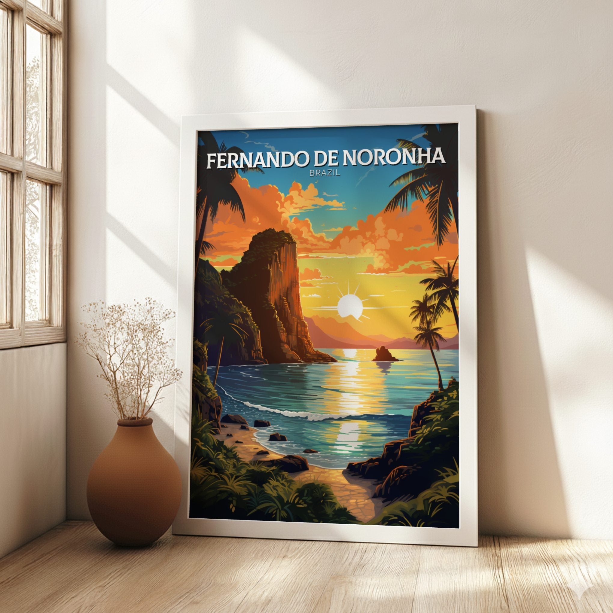 South America FERNANDO DE NORONHA TRAVEL POSTER - RETRO ISLAND ART