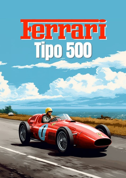 Ferrari Tipo 500 F1 Poster – Ascari’s Championship Car Art