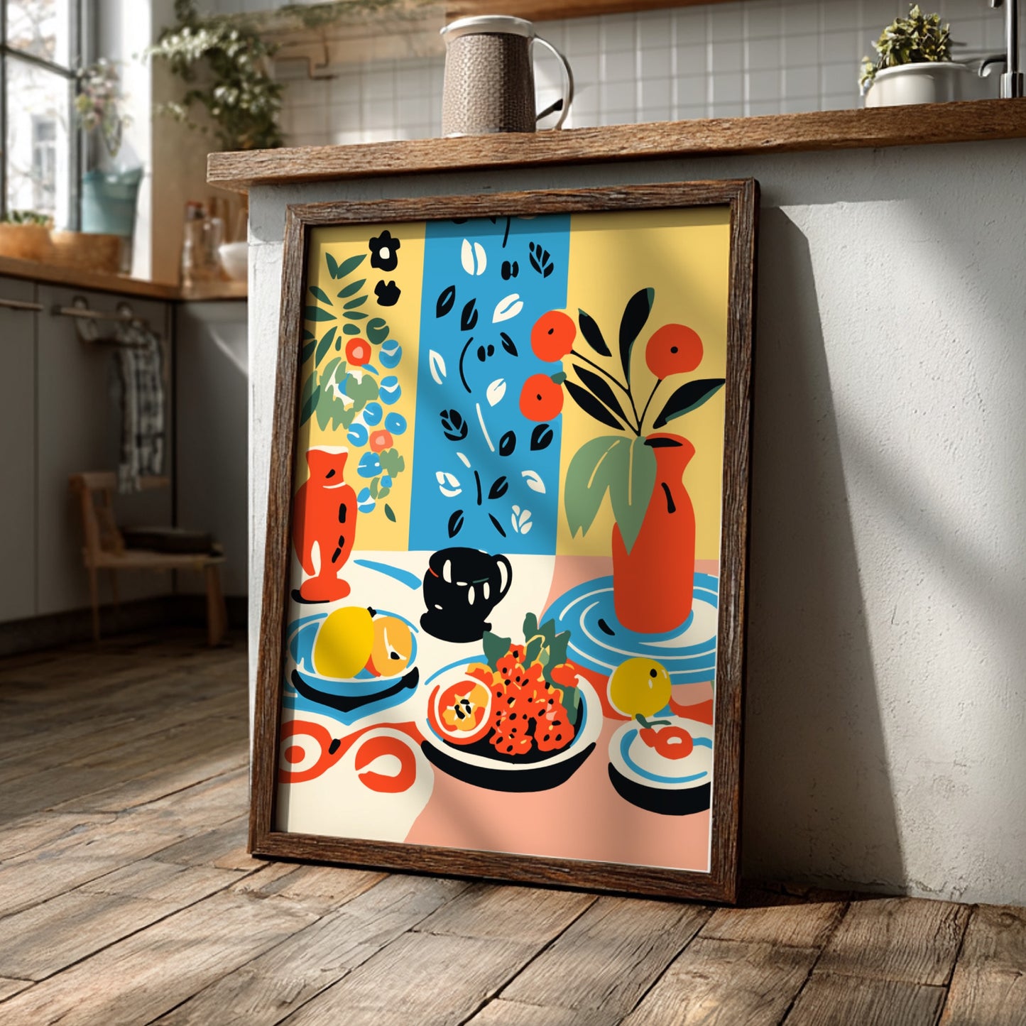 Festive Table Poster - Holiday Gathering Wall Art Print