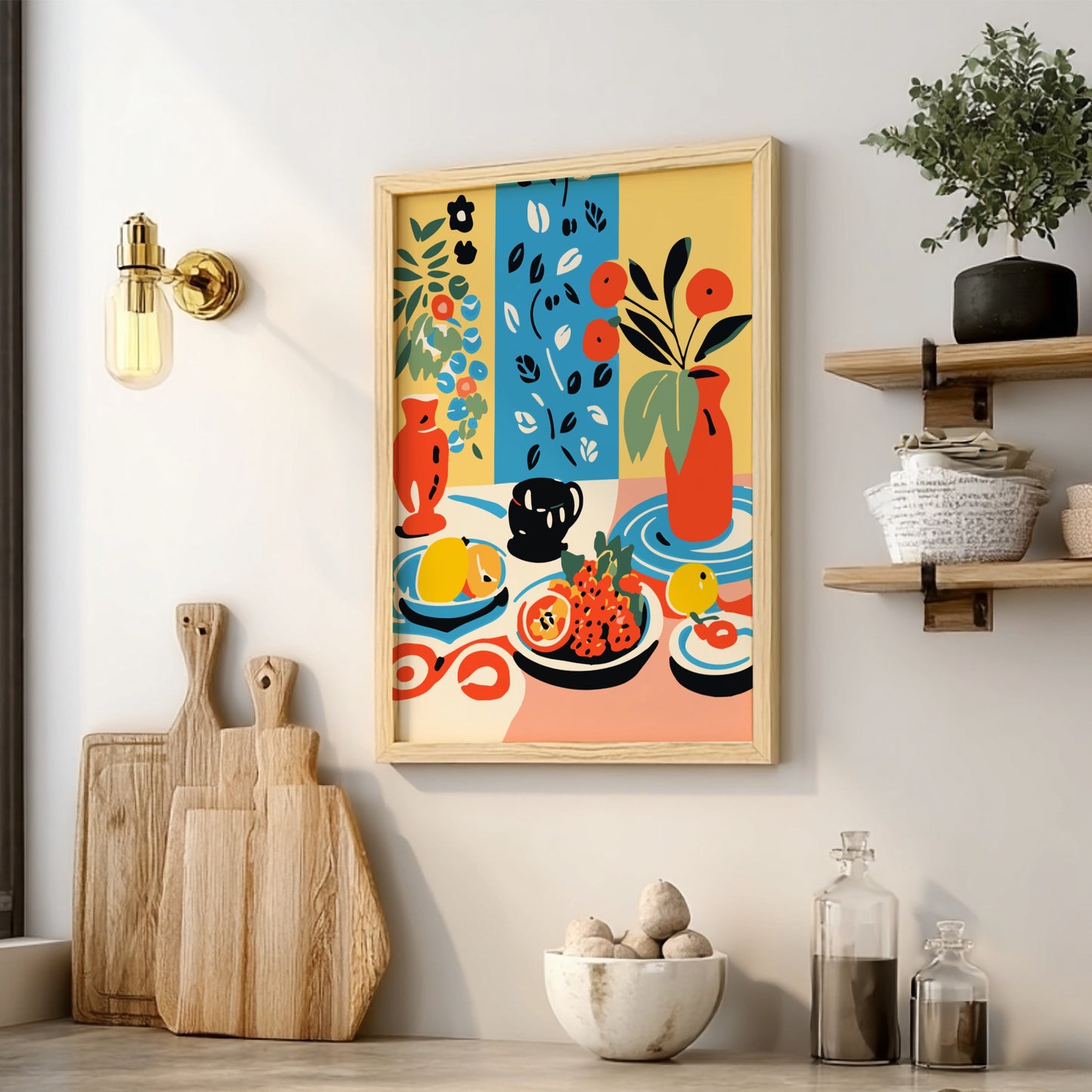 Festive Table Poster - Holiday Gathering Wall Art Print