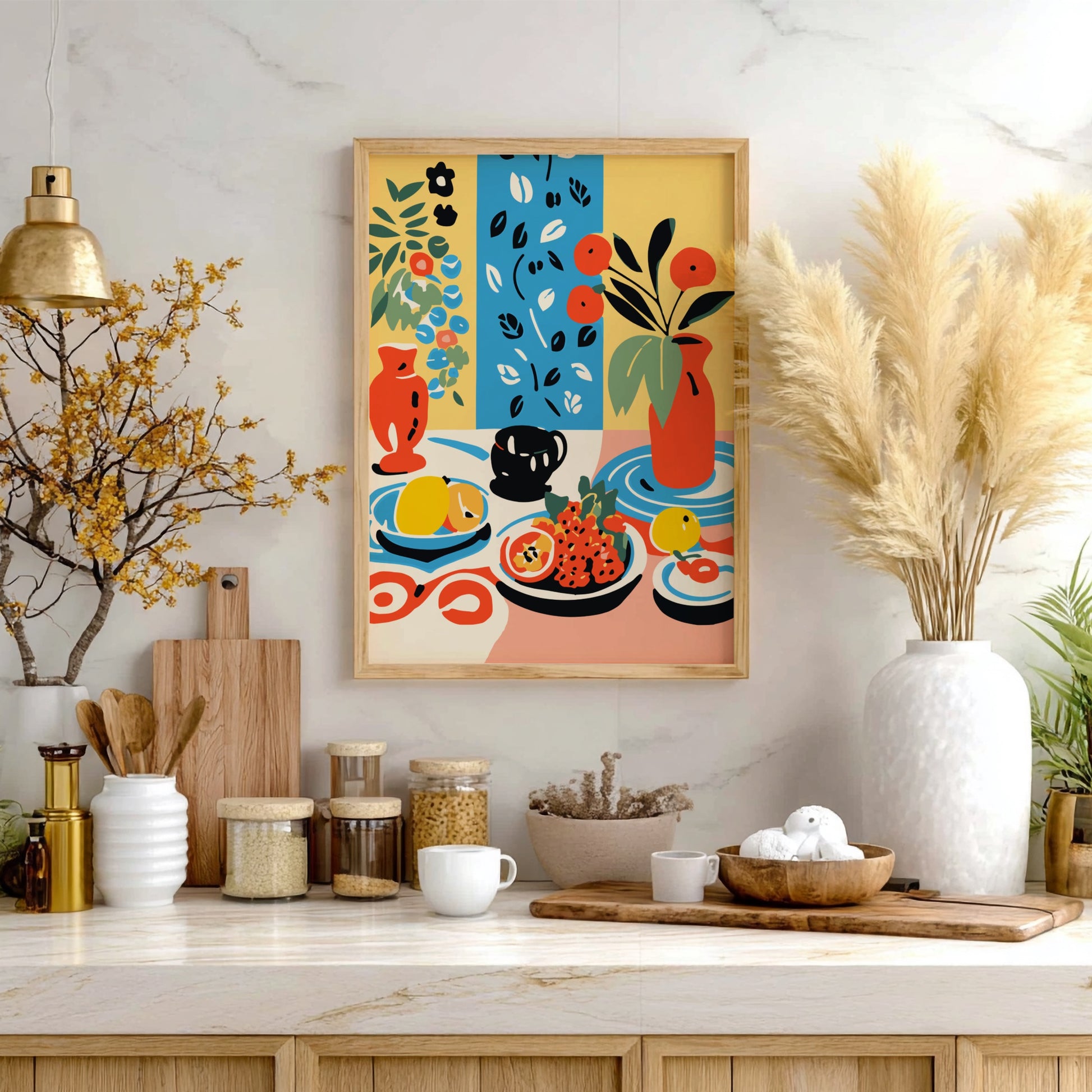 Festive Table Poster - Holiday Gathering Wall Art Print