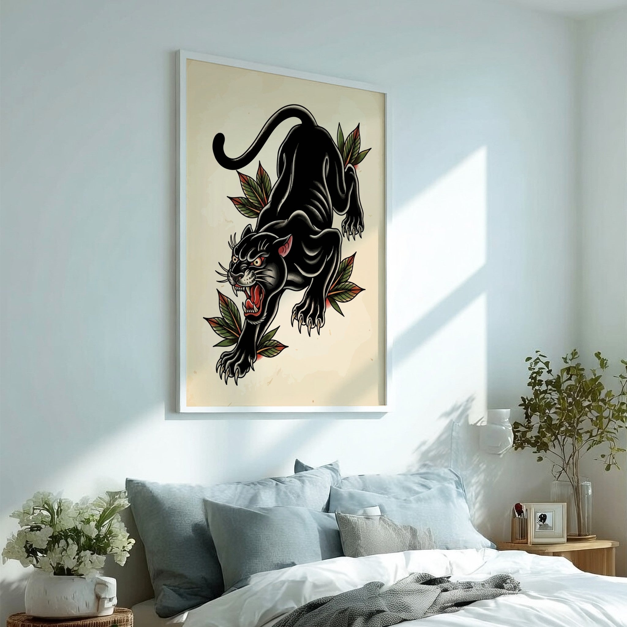 American Traditional Panther Tattoo Flash Poster – Brighton Posters
