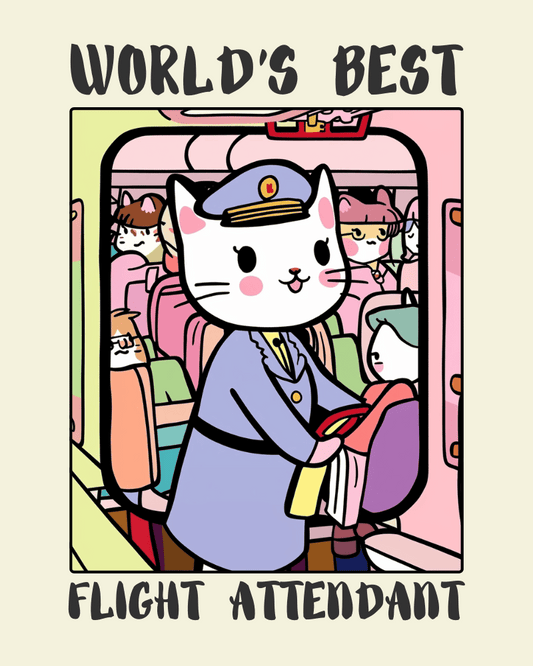 World's Best Flight Attendant Poster - Funny Gifts Ideas for Flight Attendants