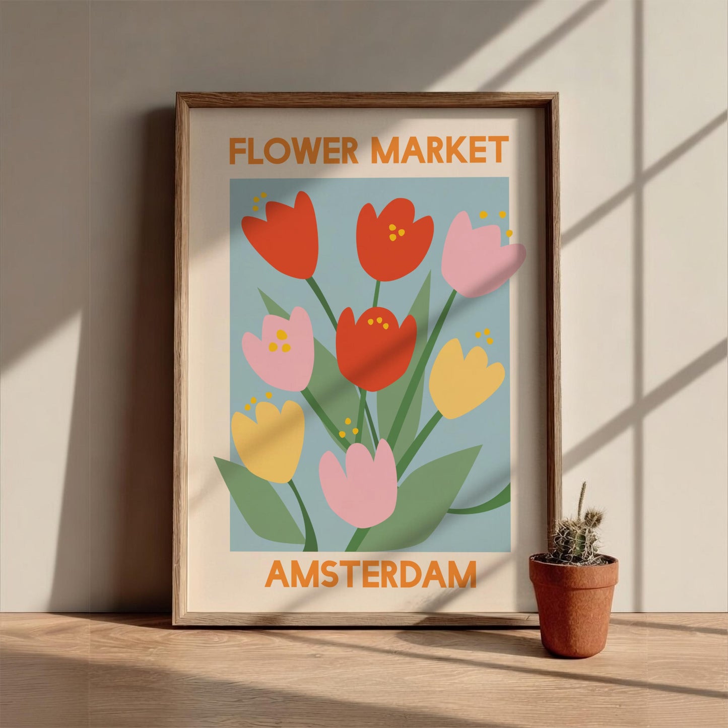 Floral Heritage Modern Art - The Flower Market Amsterdam Wall Print