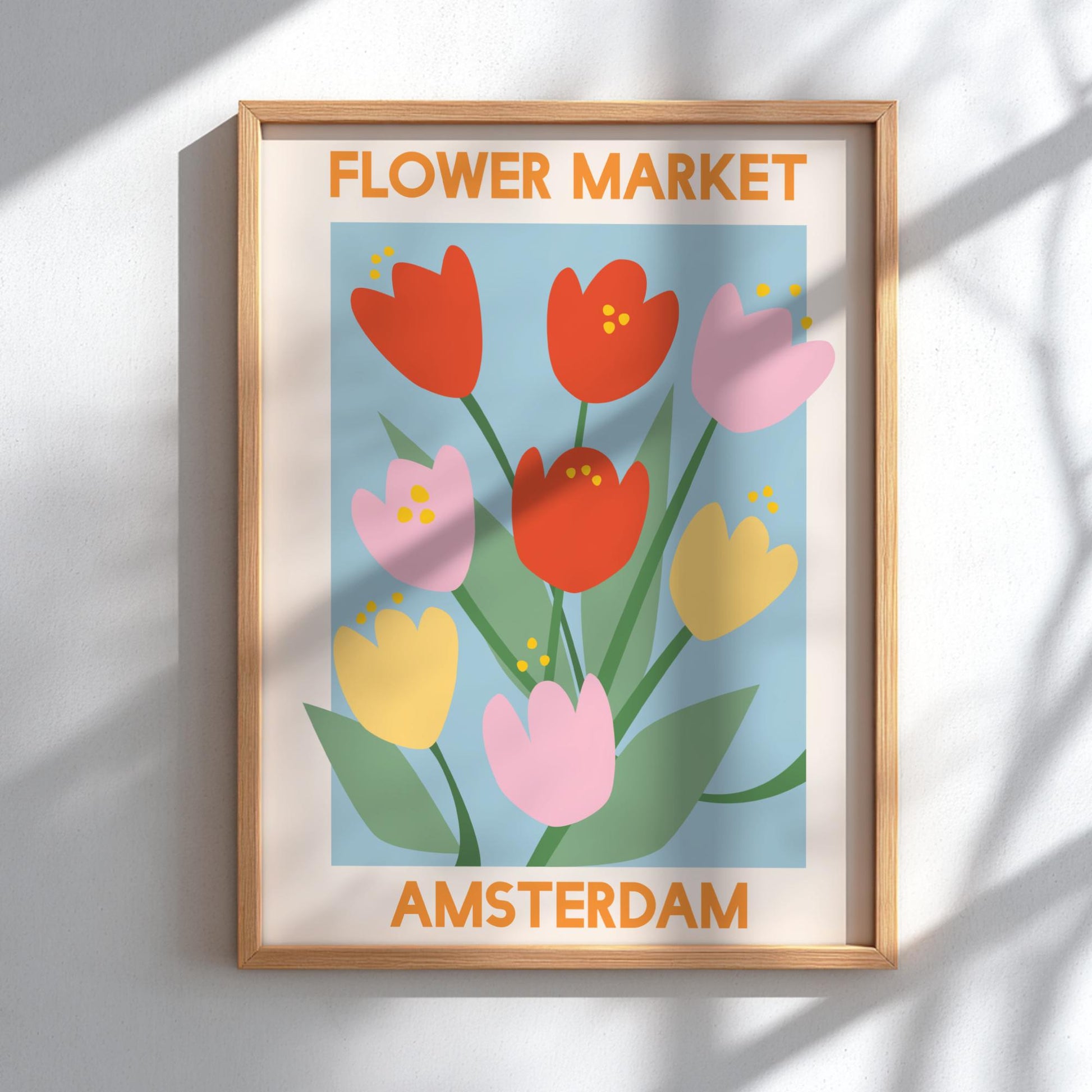 Floral Heritage Modern Art - The Flower Market Amsterdam Wall Print
