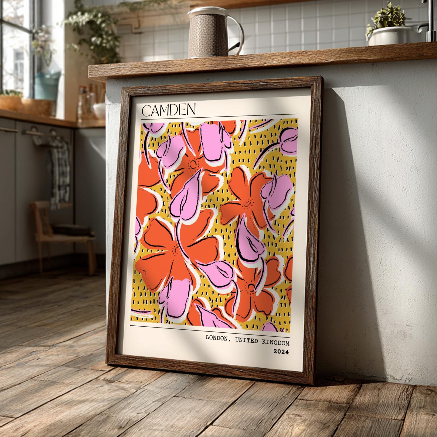 Urban Botanica Modern Art - The Flower Market Camden Wall Print