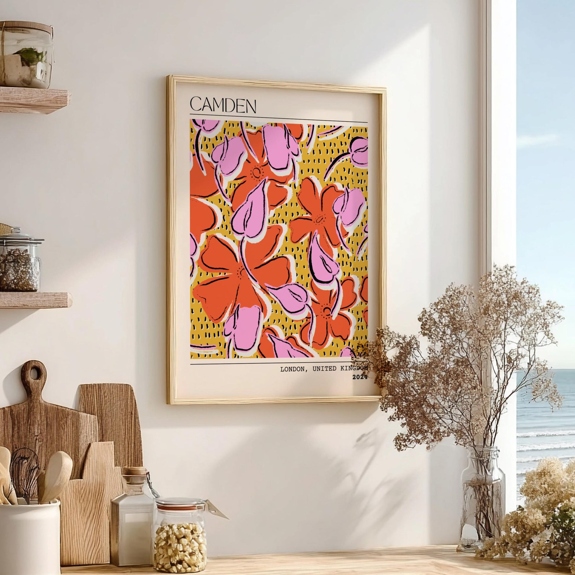 Urban Botanica Modern Art - The Flower Market Camden Wall Print