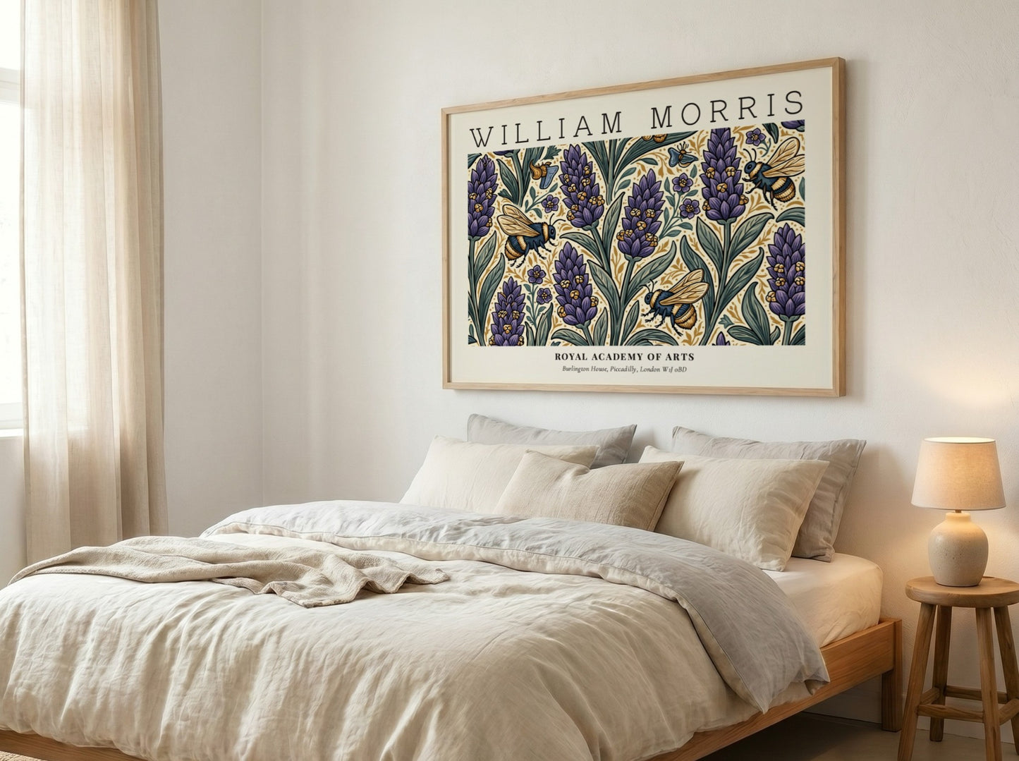 Flowers & Foliage wall art print featuring purple flowers and green foliage in a botanical style
