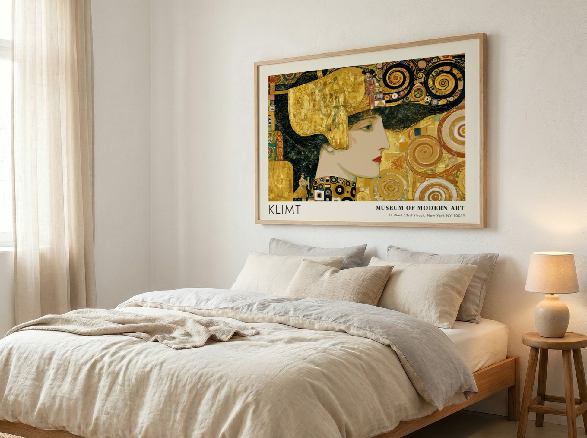 Fluss wall art print by Klimt featuring gold and earthy tones in a mosaic style