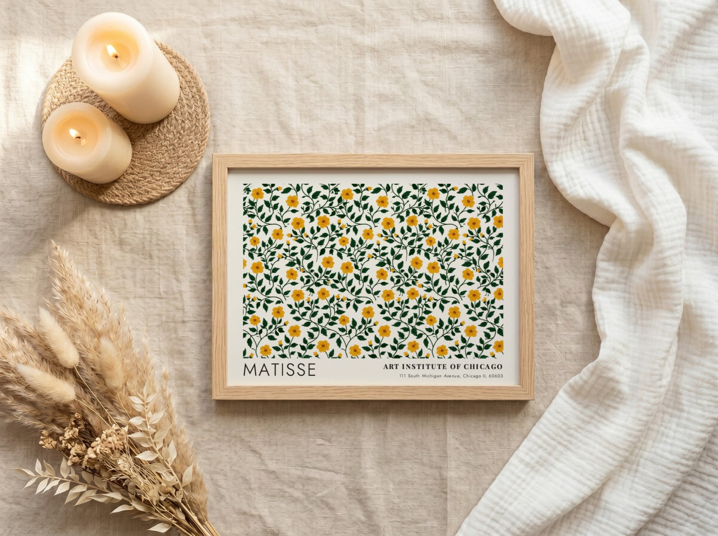 Forest Floor & Wild Undergrowth poster featuring yellow flowers and green foliage in vibrant colors