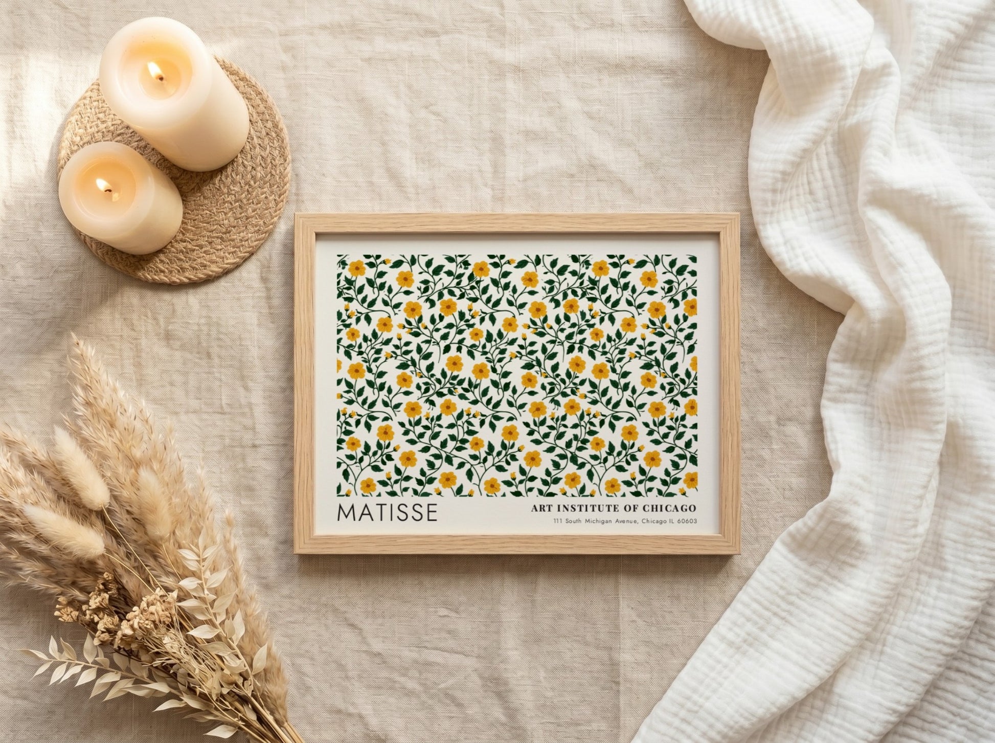 Forest Floor & Wild Undergrowth poster featuring yellow flowers and green foliage in vibrant colors