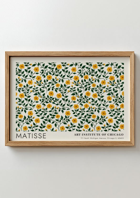 Forest Floor & Wild Undergrowth poster featuring yellow flowers and green foliage in vibrant colors