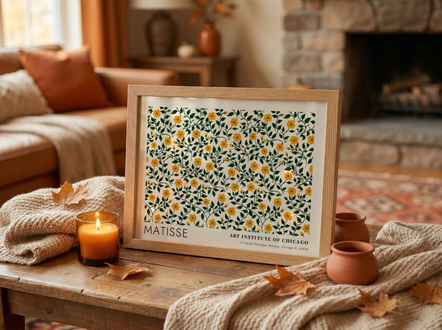 Forest Floor & Wild Undergrowth poster featuring yellow flowers and green foliage in vibrant colors