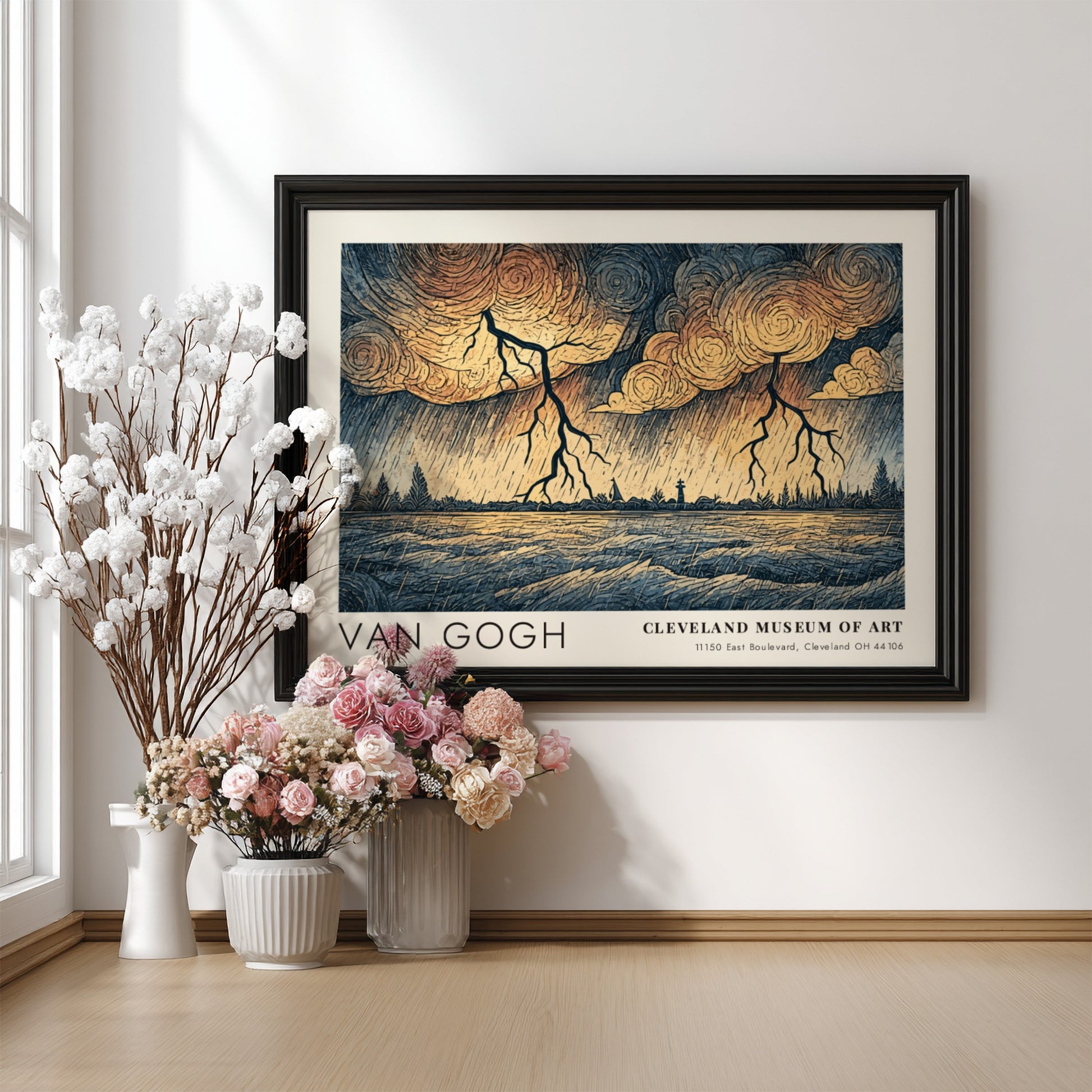 Fox Autumn Wheat poster featuring Van Gogh's landscape art with vibrant colors and dramatic clouds