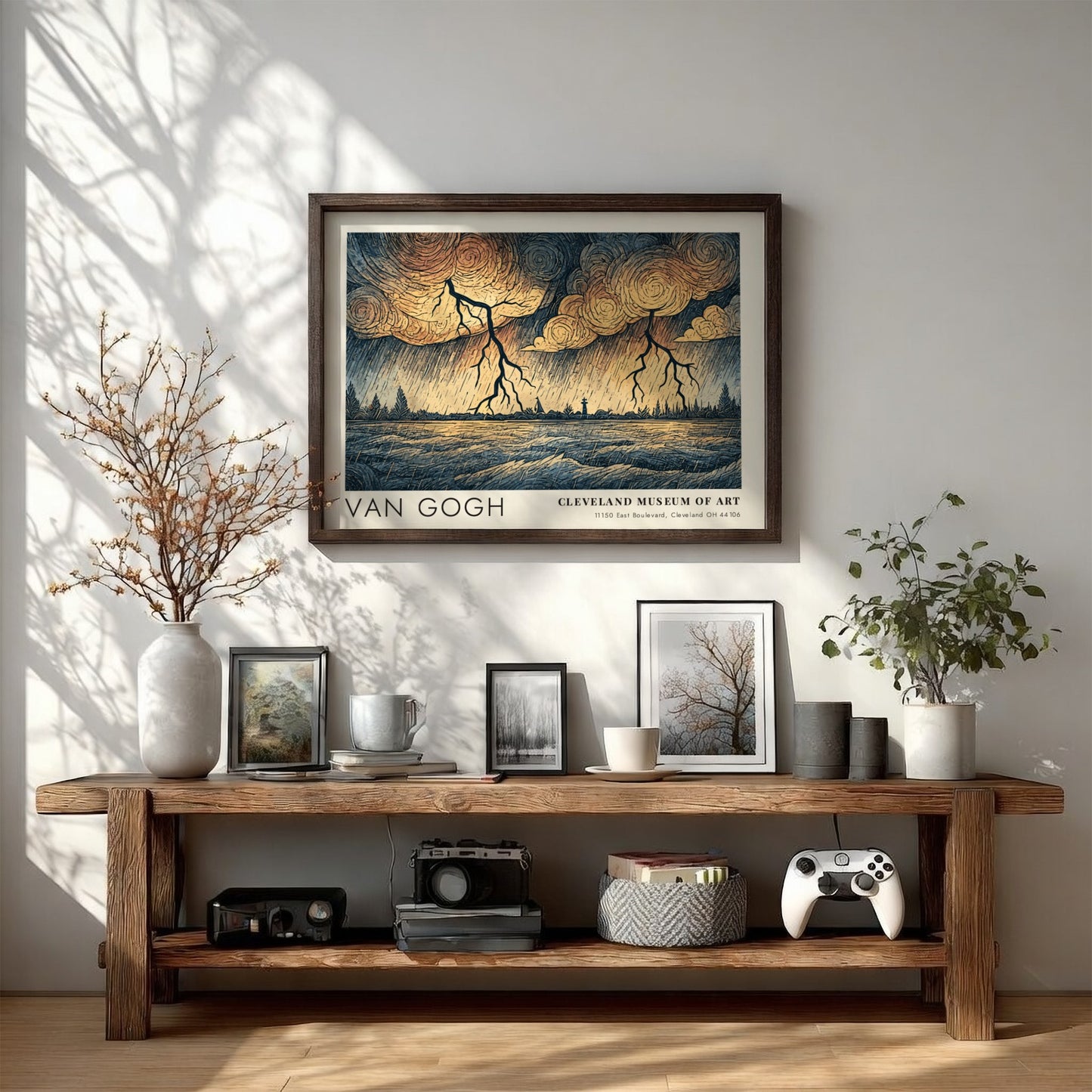 Fox Autumn Wheat poster featuring Van Gogh's landscape art with vibrant colors and dramatic clouds