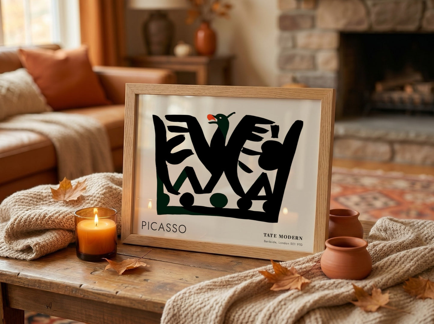 Fragmented Portrait wall art print by Pablo Picasso featuring bold shapes and vibrant colors