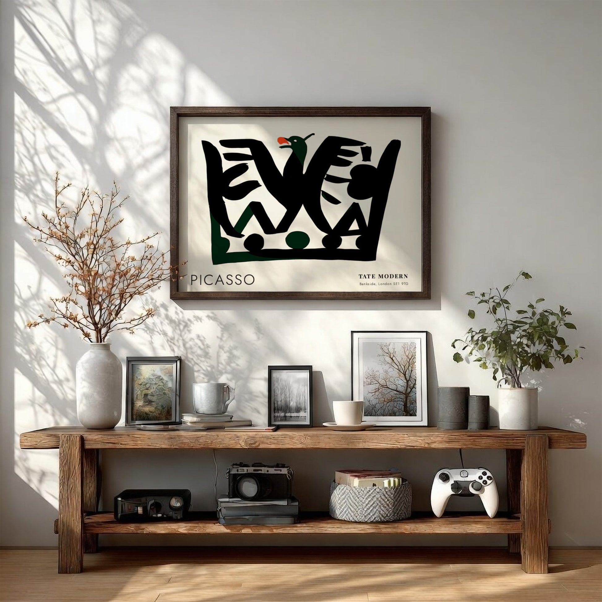 Fragmented Portrait wall art print by Pablo Picasso featuring bold shapes and vibrant colors