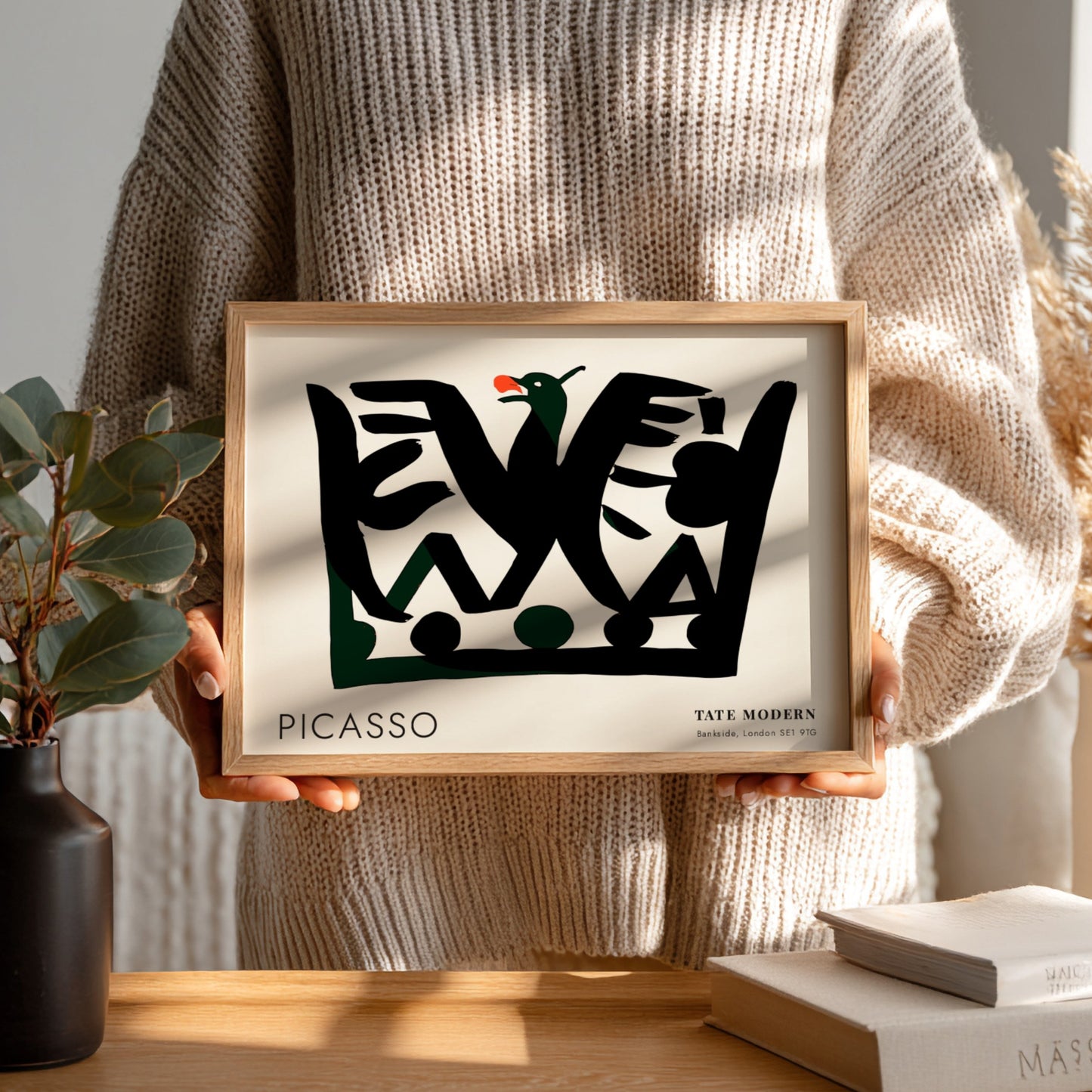 Fragmented Portrait wall art print by Pablo Picasso featuring bold shapes and vibrant colors