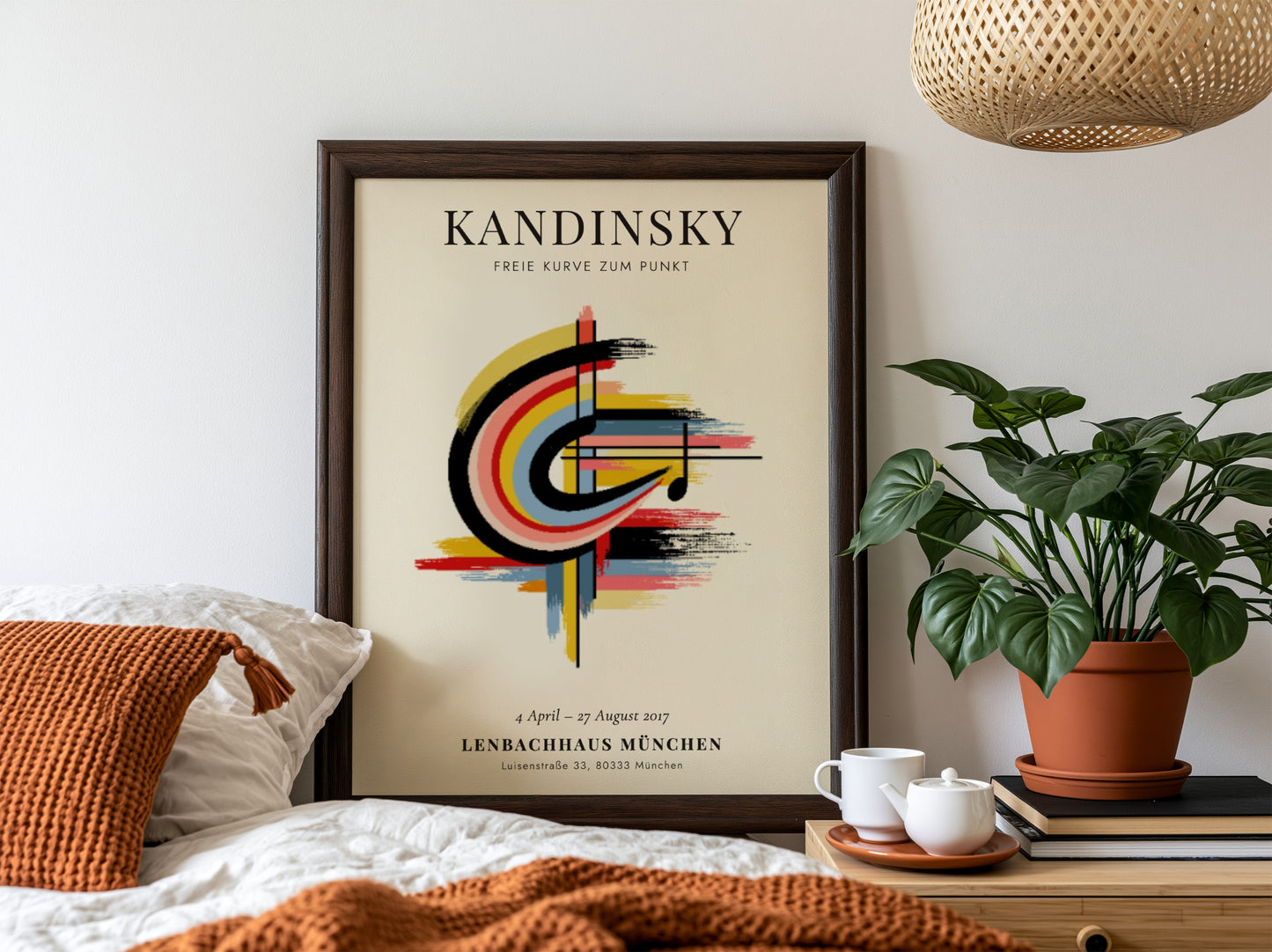 Freie Kurve zum Punkt poster featuring bold colors and abstract design
