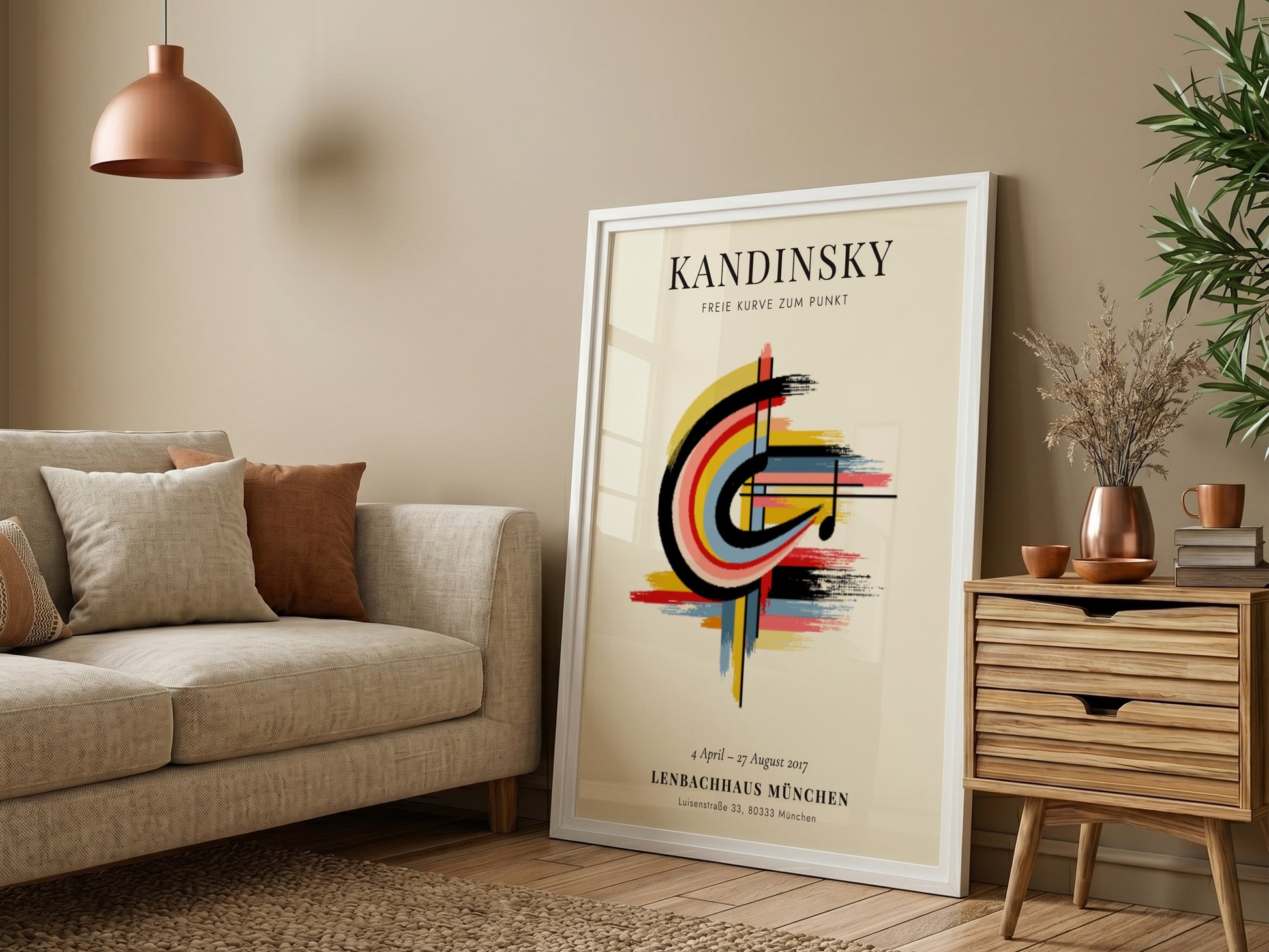 Freie Kurve zum Punkt poster featuring bold colors and abstract design